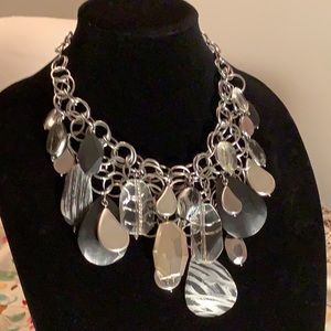 Chico’s Silver/Black Bib Necklace